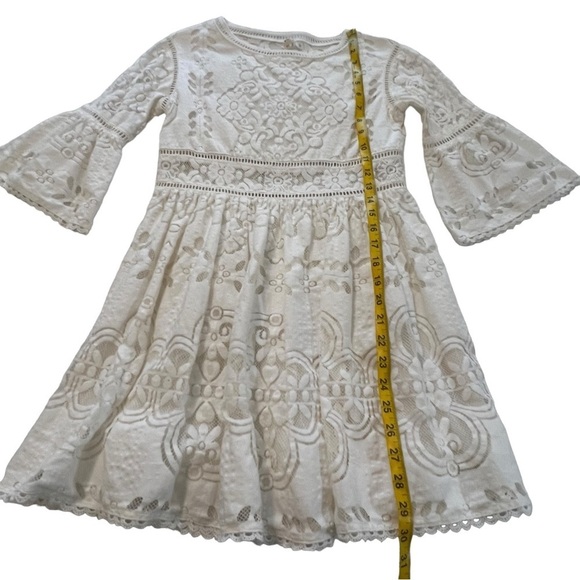 SPELL & THE GYPSY Clover Lace Mini Dress XS Gently Flared Sleeves Boho coquette - Picture 7 of 16